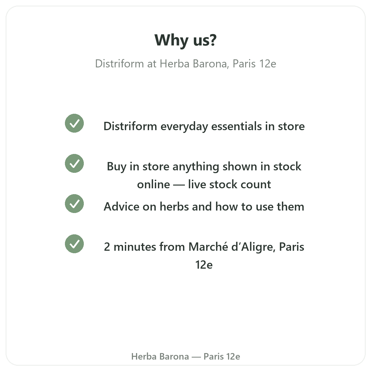 Why buy Distriform in Paris at Herba Barona Paris 12th