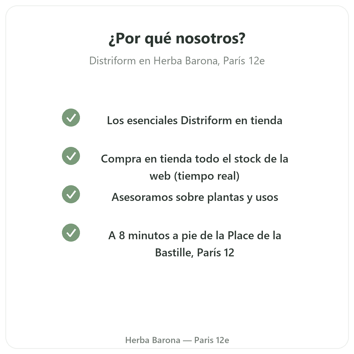 Por qué comprar Distriform en París en Herba Barona París 12e