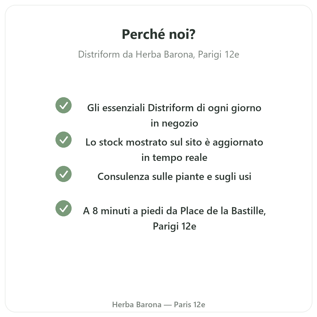 Perché acquistare Distriform a Parigi da Herba Barona Parigi 12e