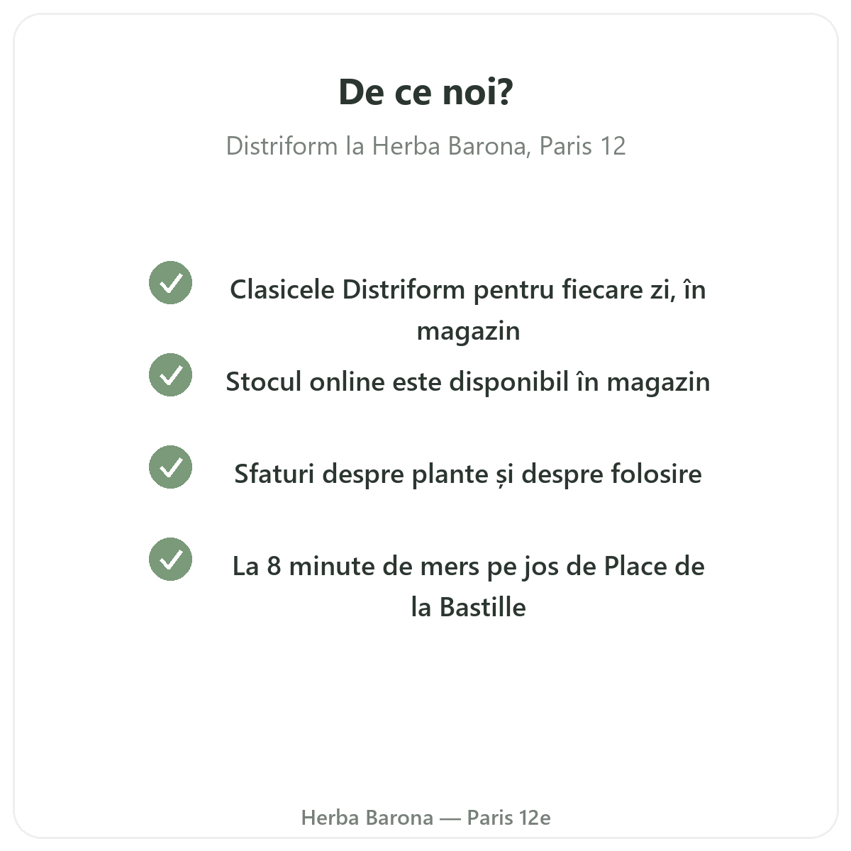 De ce să cumpărați Distriform la Paris de la Herba Barona Paris, arondismentul 12