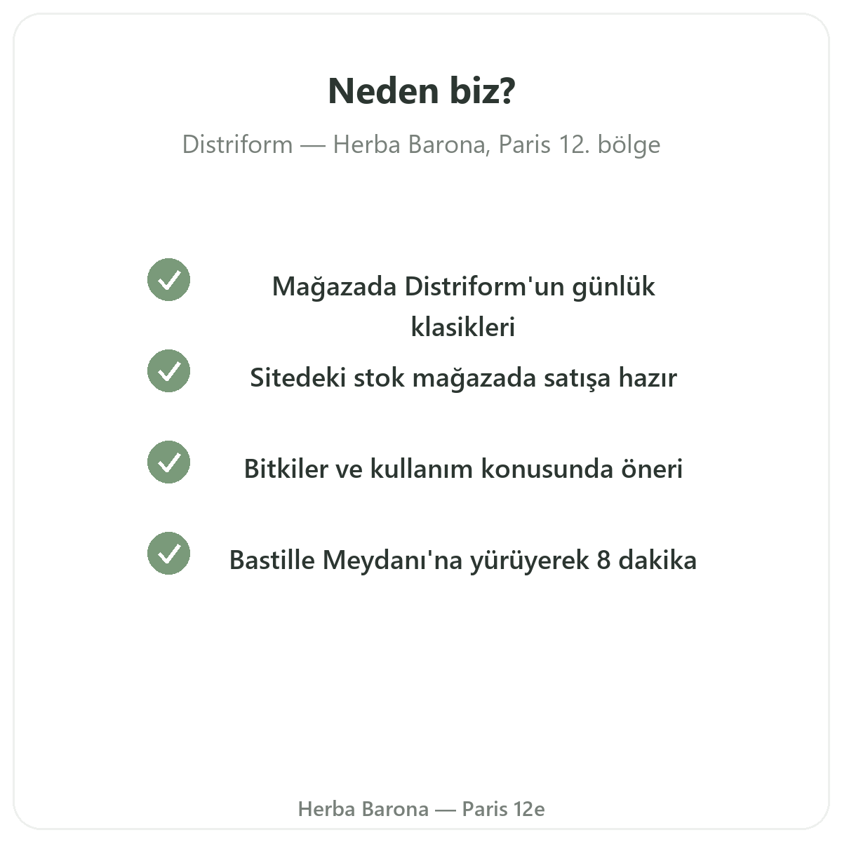 Paris’te Distriform neden Herba Barona Paris 12. bölge’den satın alınır