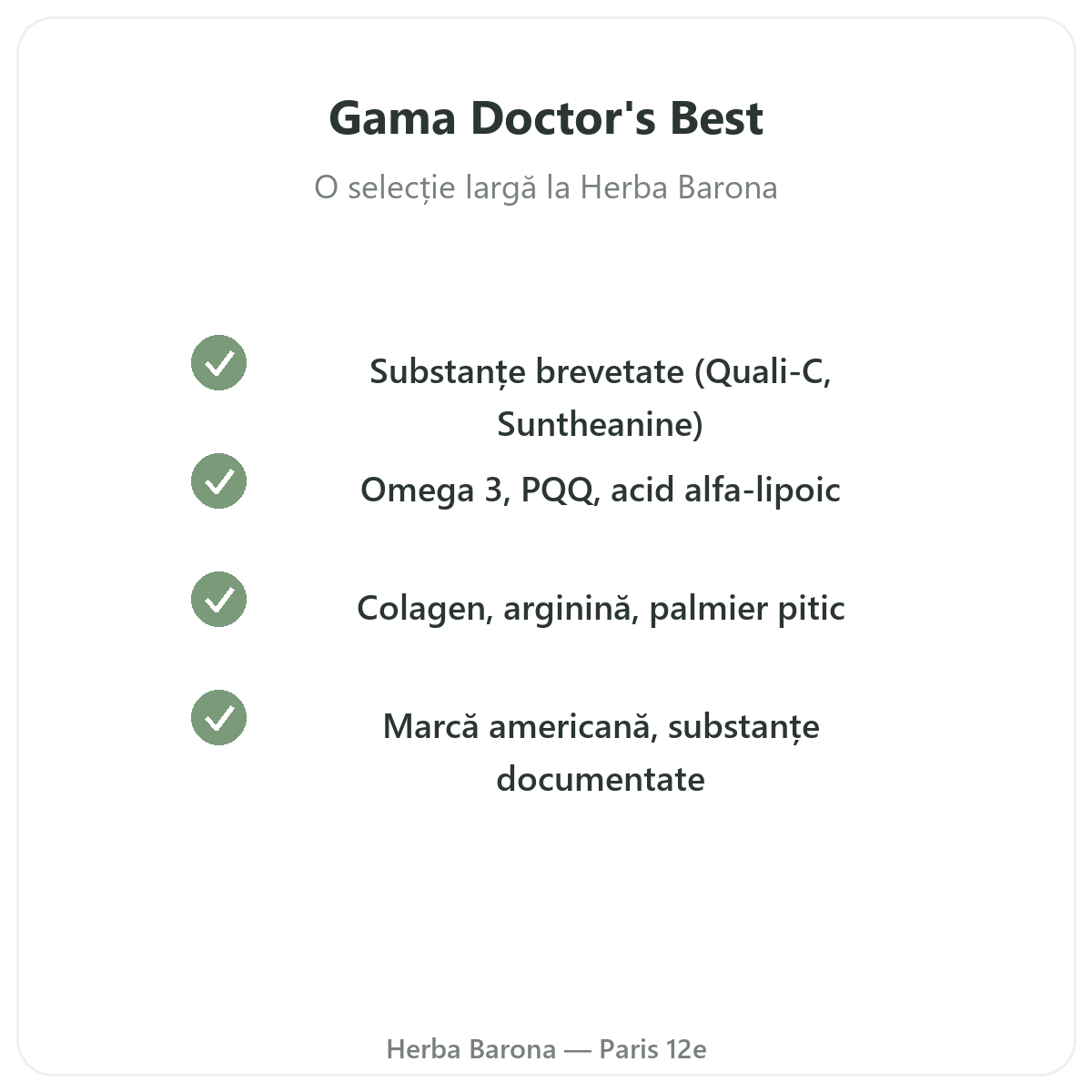 Gama Doctor’s Best la Paris la Herba Barona Paris, arondismentul 12