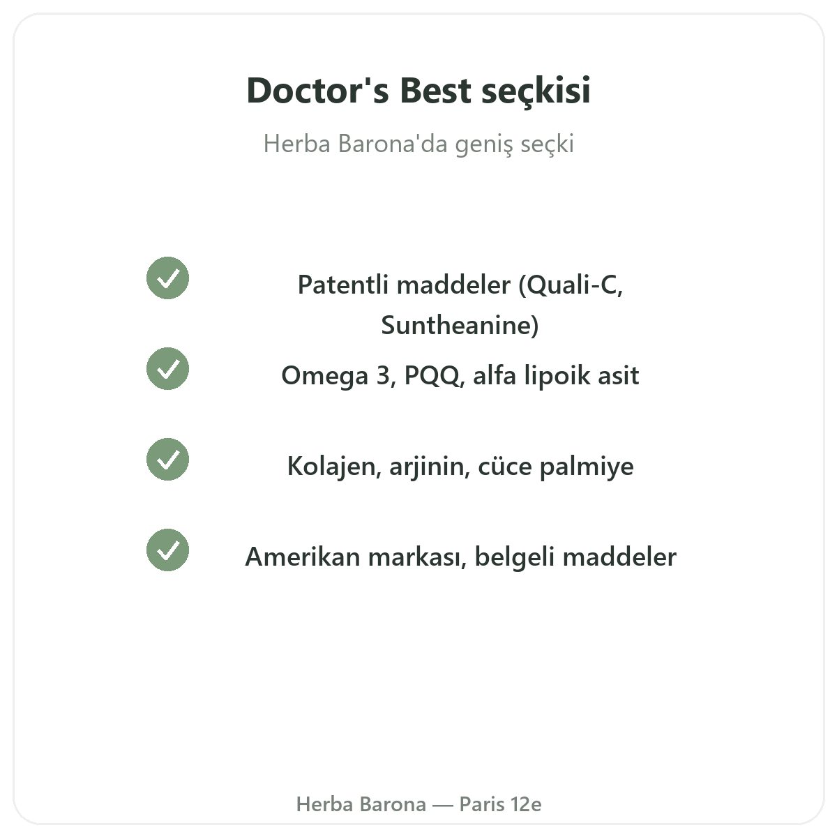 Paris’te Herba Barona’da Doctor’s Best ürün gamı