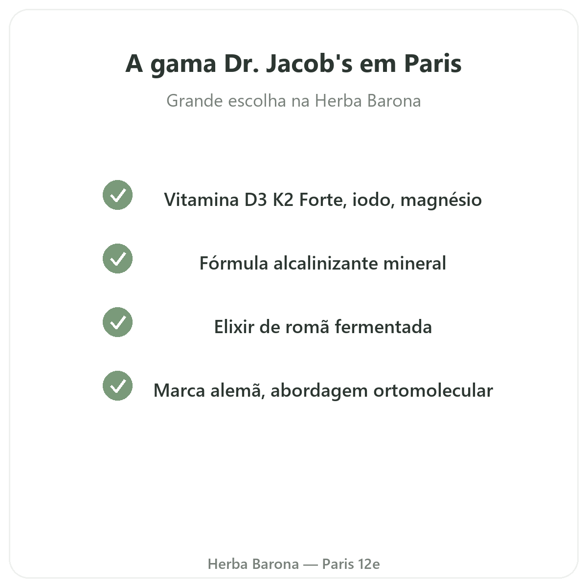 A gama Dr. Jacob's em Paris na Herba Barona Paris 12e