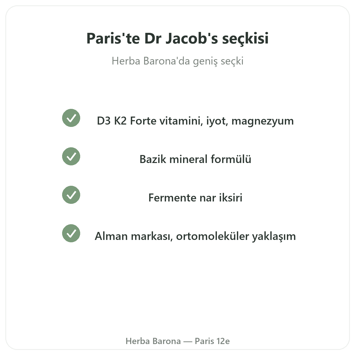 Paris’te Herba Barona’da Dr. Jacob’s ürün gamı