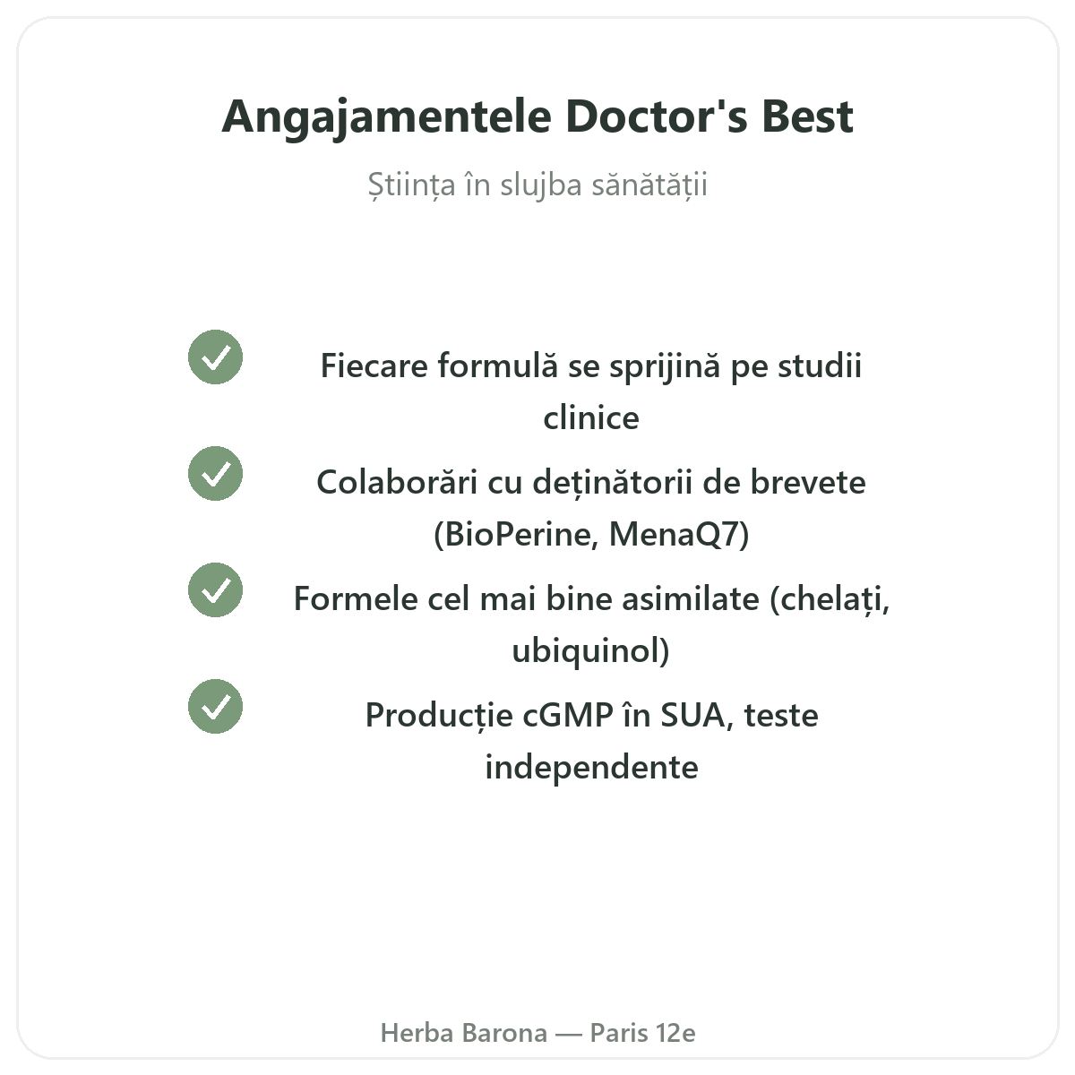 Doctor’s Best la Paris - angajamente de calitate și materii prime brevetate la Herba Barona
