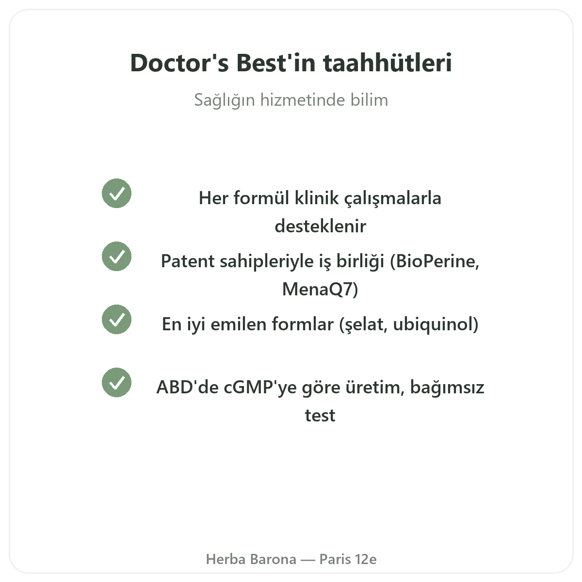 Paris’te Doctor’s Best - Herba Barona’da kalite taahhütleri ve tescilli hammaddeler