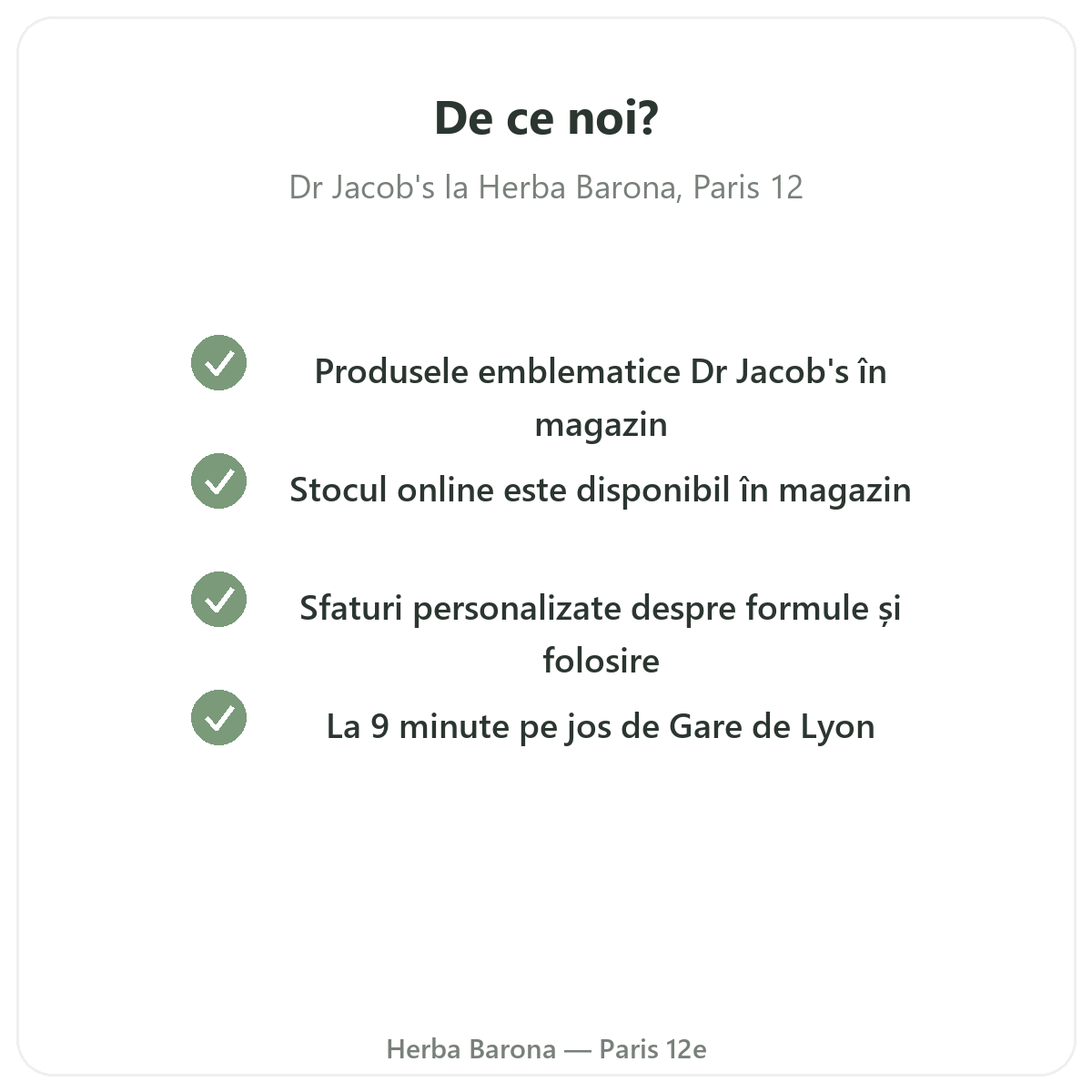 De ce să cumpărați Dr Jacob’s la Paris de la Herba Barona Paris, arondismentul 12