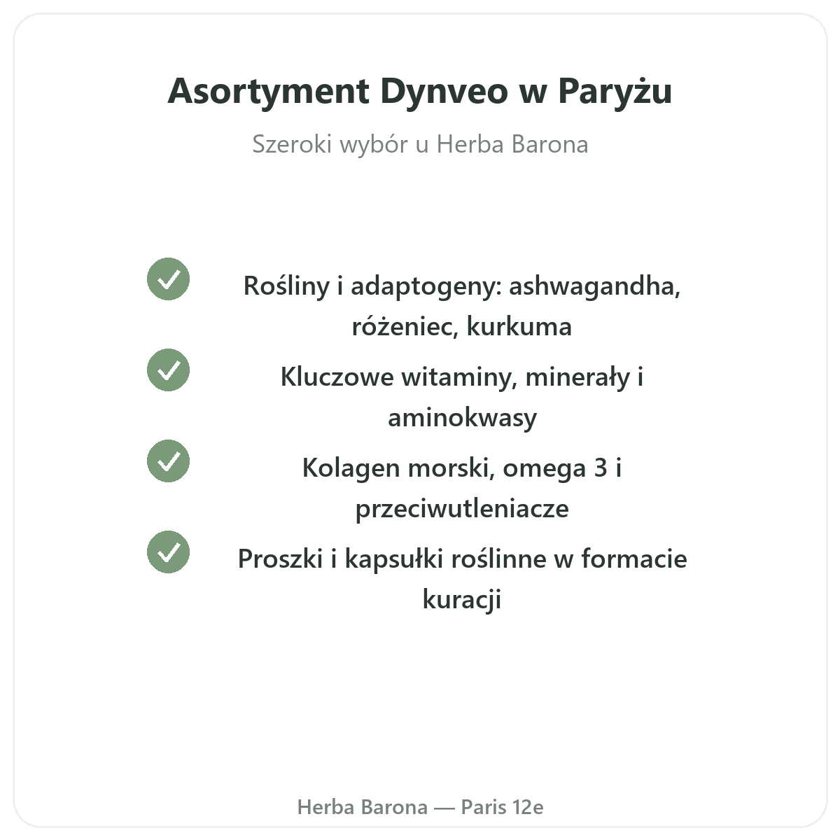 La gamme Dynveo à Paris - plantes vitamines collagène chez Herba Barona Paris 12e