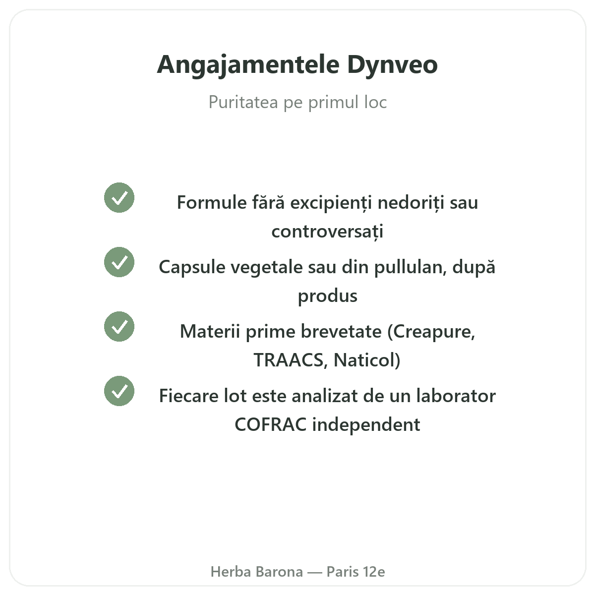 Dynveo Paris - engagements qualite et matieres premieres brevetees chez Herba Barona