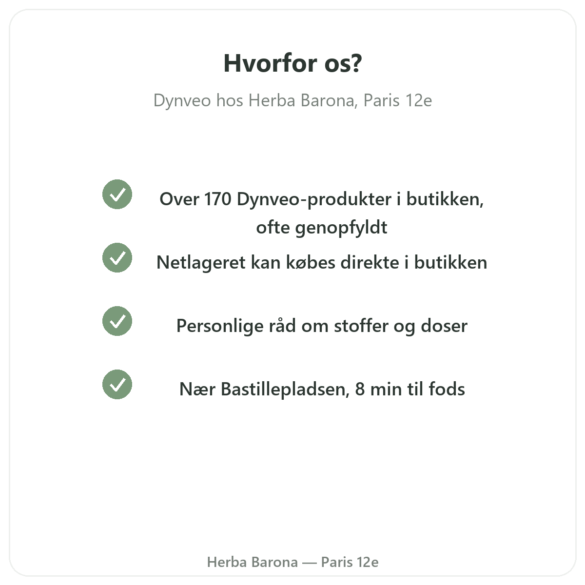 Hvorfor købe Dynveo i Paris hos Herba Barona Paris 12