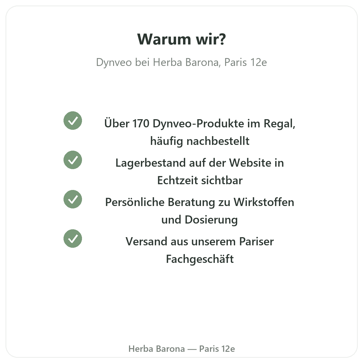 Warum Dynveo in Paris bei Herba Barona kaufen Paris 12e