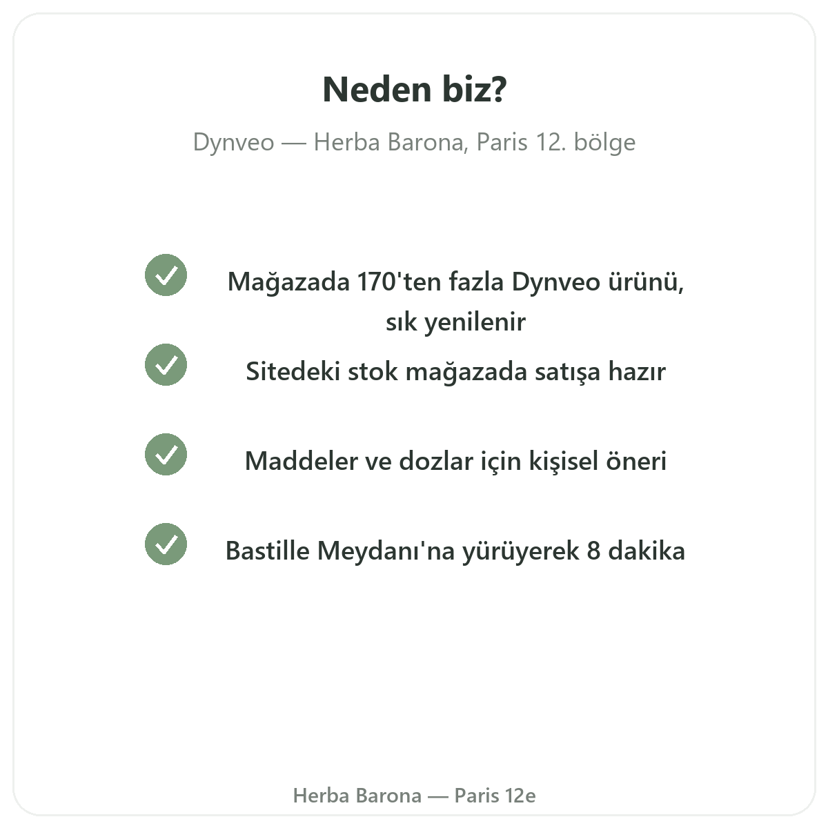 Dynveo Paris’te neden Herba Barona Paris 12. bölgeden alınmalı