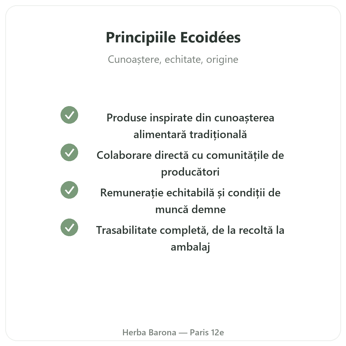 Ecoidees Ethnoscience - engagements et qualite chez Herba Barona Paris 12e