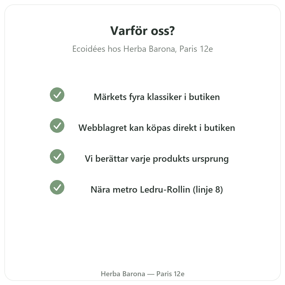 Varför köpa Ecoidées Ethnoscience i Paris hos Herba Barona Paris 12e