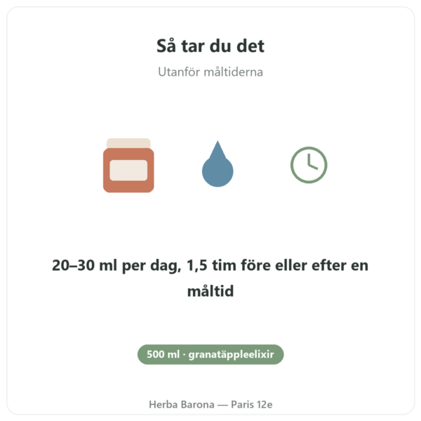 Élixir de grenade fermentée Dr Jacob's 500 ml så tar du det utanför måltiderna Paris Herba Barona