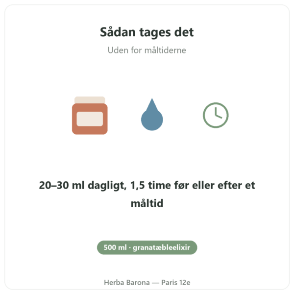 Élixir de grenade fermentée Dr Jacob's 500 ml sådan tages det uden for måltiderne Paris Herba Barona