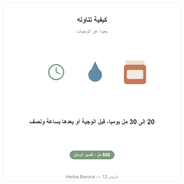 Élixir de grenade fermentée Dr Jacob's 500 ml كيفية تناوله بعيدًا عن الوجبات باريس Herba Barona