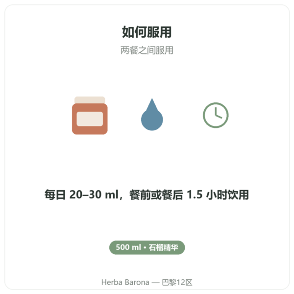 Élixir de grenade fermentée Dr Jacob's 500 ml 如何在两餐之间服用 巴黎 Herba Barona