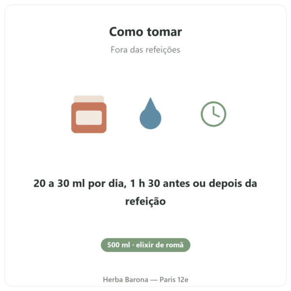 Élixir de grenade fermentée Dr Jacob's 500 ml como tomar fora das refeições Paris Herba Barona
