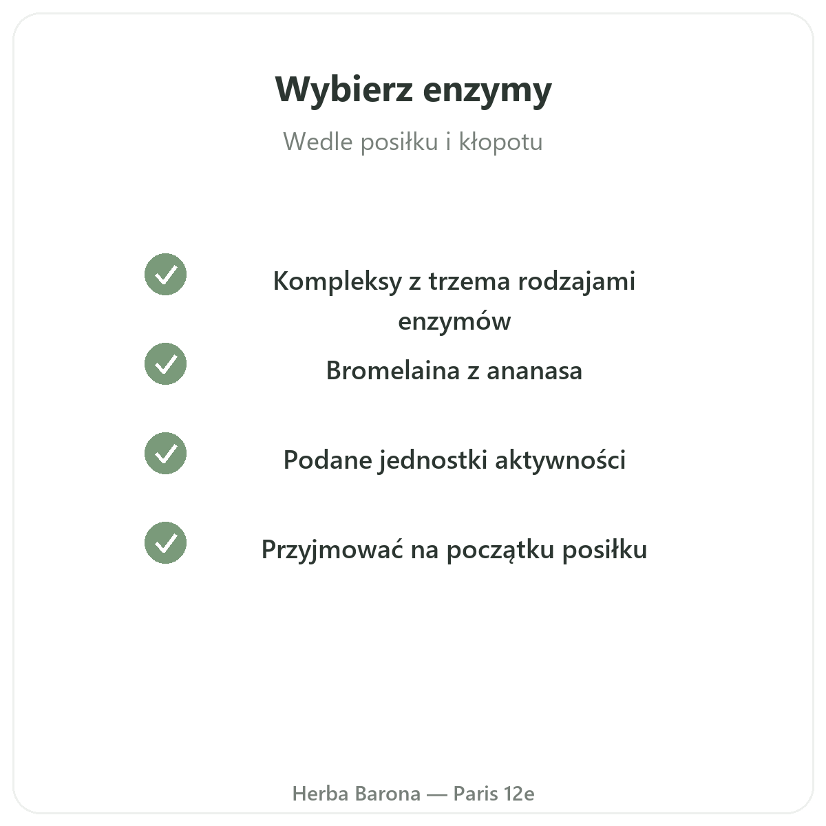 Enzymy trawienne - kluczowe składniki aktywne do wyboru u Herba Barona Paryż 12