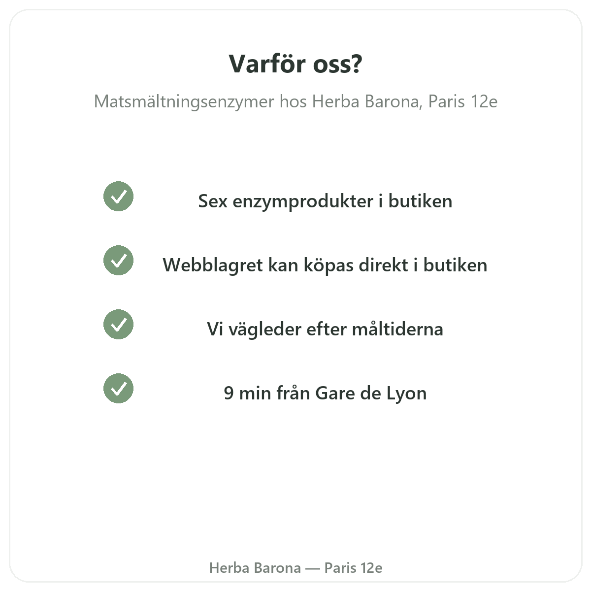 Varför köpa matsmältningsenzymer i Paris hos Herba Barona Paris 12e