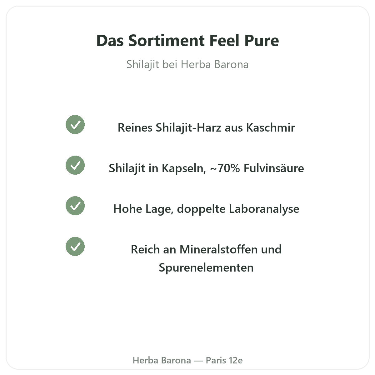 Das Feel Pure Sortiment in Paris bei Herba Barona Paris 12e