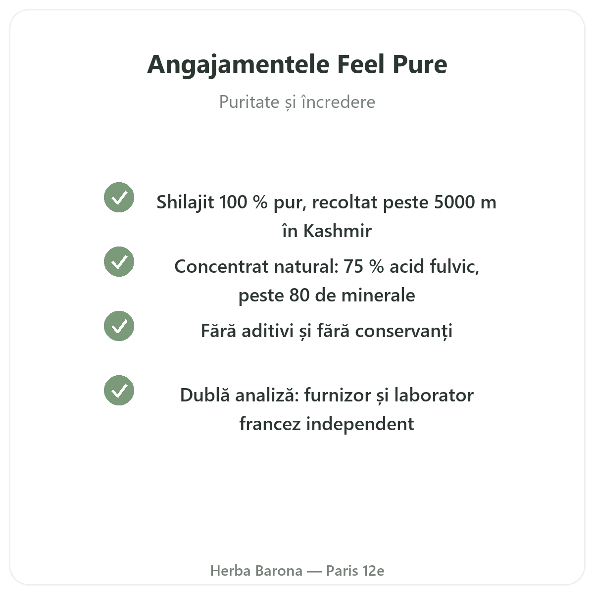 Feel Pure Paris - engagements qualité chez Herba Barona Paris 12e