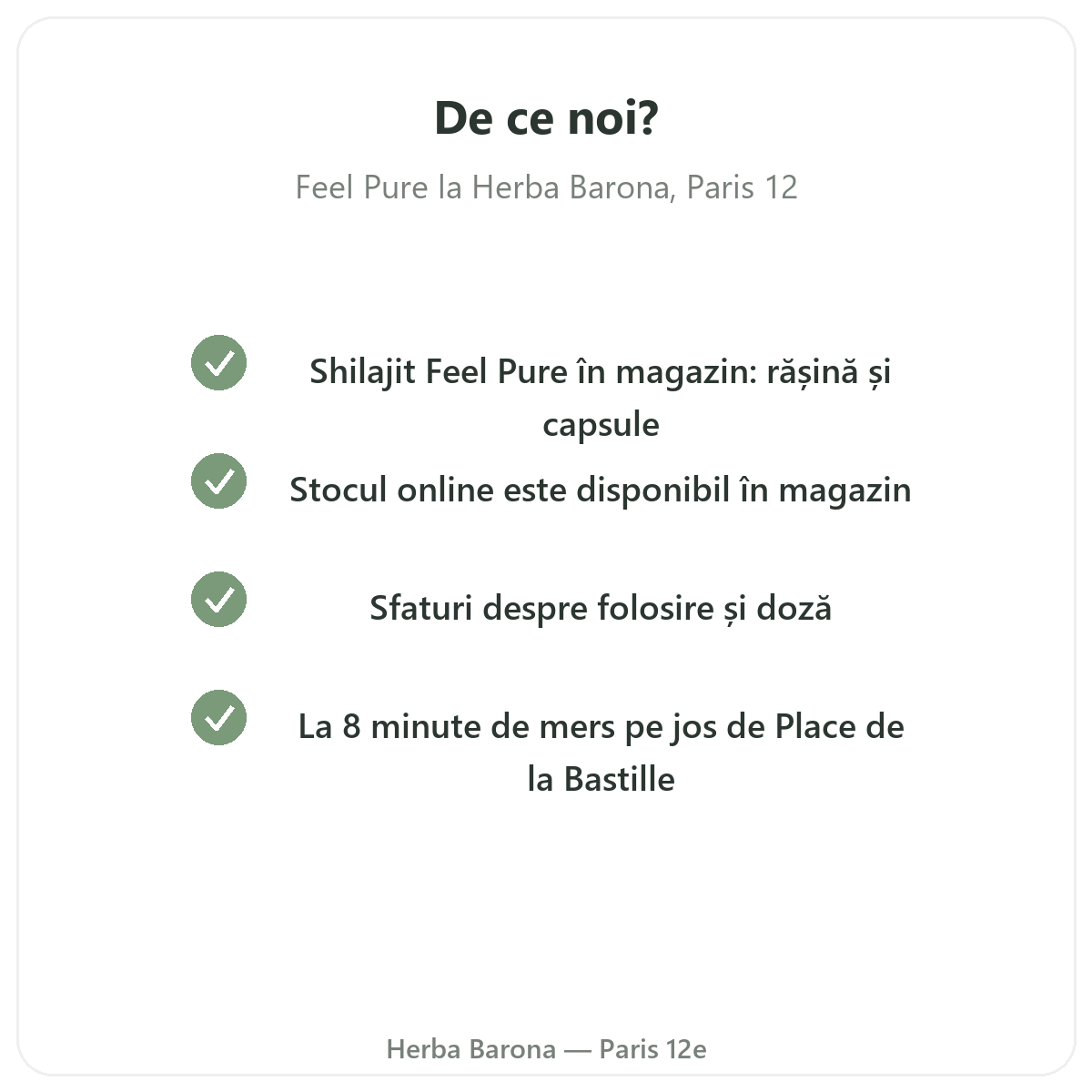 Pourquoi acheter Feel Pure à Paris chez Herba Barona Paris 12e