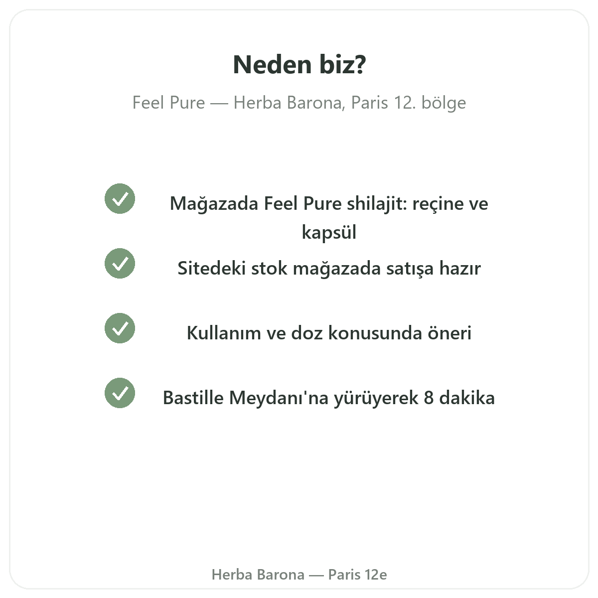 Feel Pure Paris’te neden Herba Barona Paris 12. bölgeden alınmalı