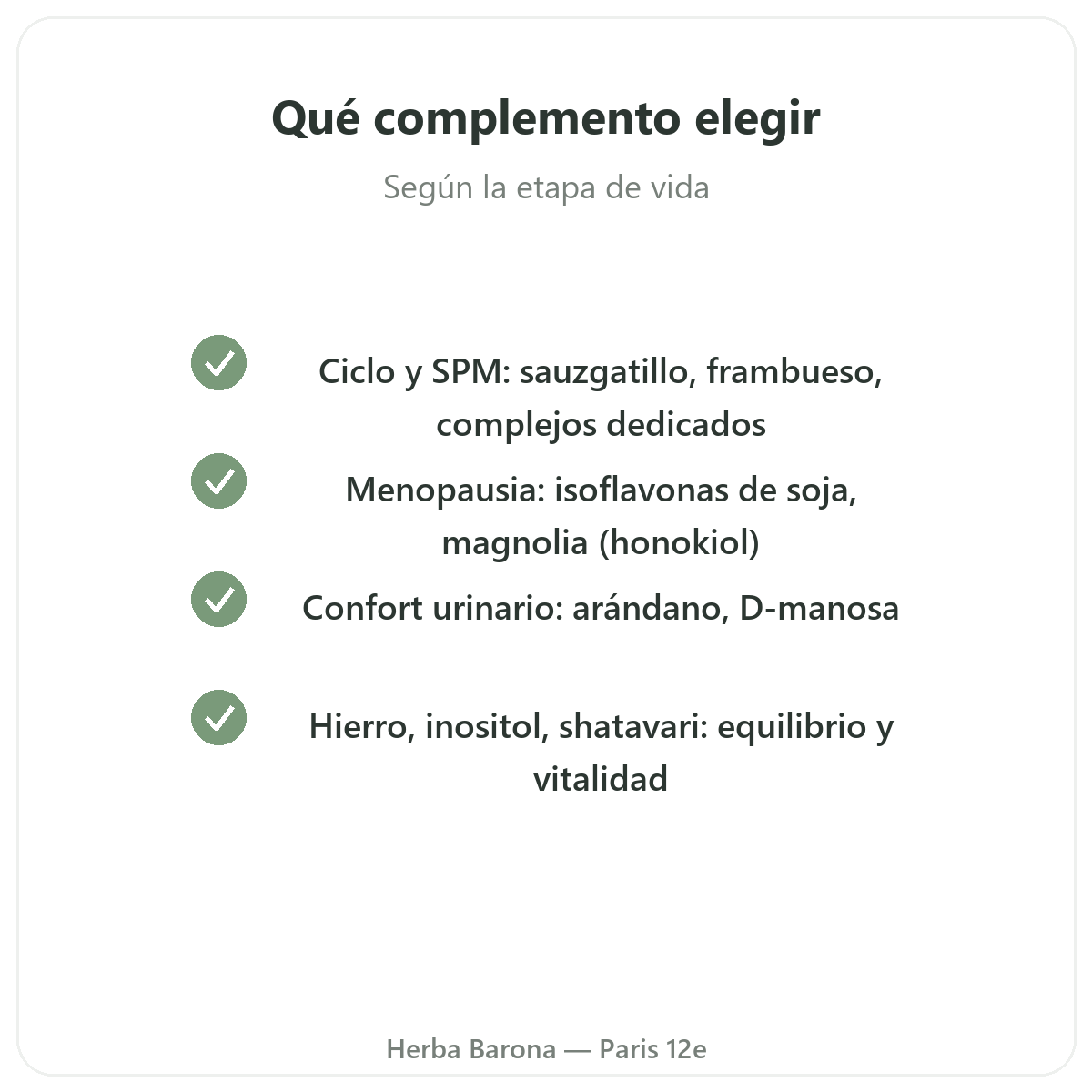 Complementos mujer París - compromisos de calidad en Herba Barona París 12e