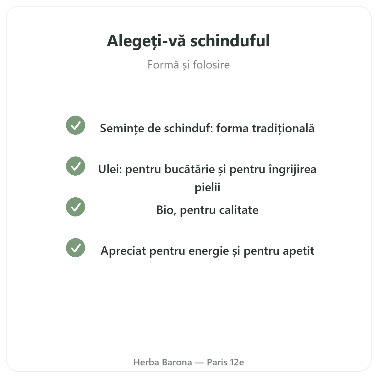 Schinduf Paris - angajamente de calitate la Herba Barona Paris, arondismentul 12