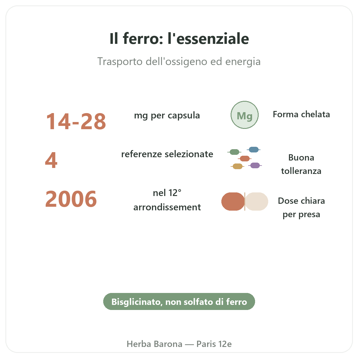 Ferro in breve - dati chiave da Herba Barona Parigi 12e