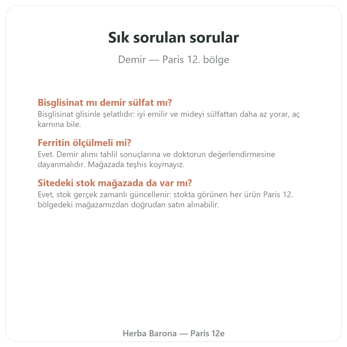 Paris’te demir hakkında sık sorulan sorular - Herba Barona Paris 12. bölge