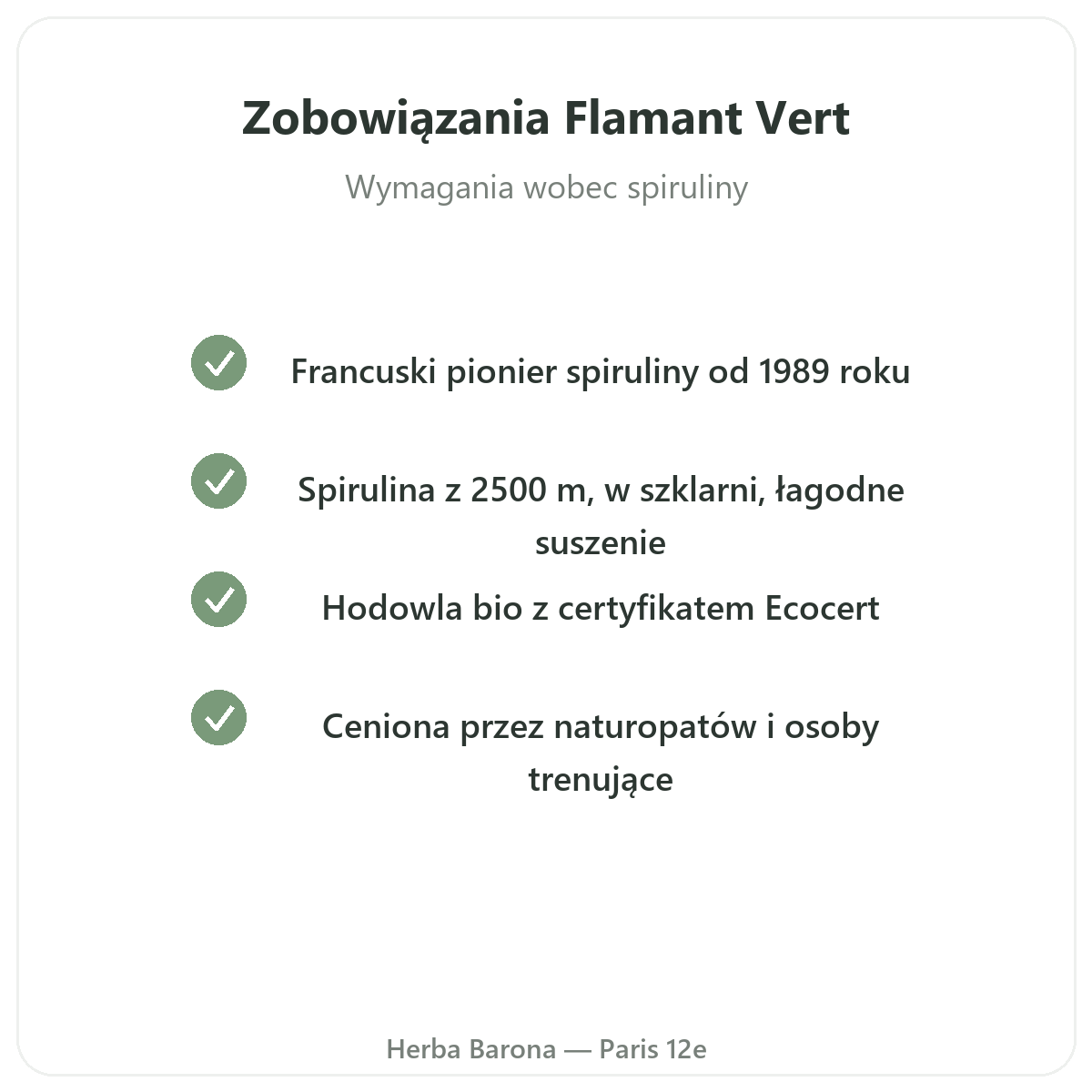 Flamant Vert Paryż - zobowiązania jakościowe w Herba Barona Paryż 12