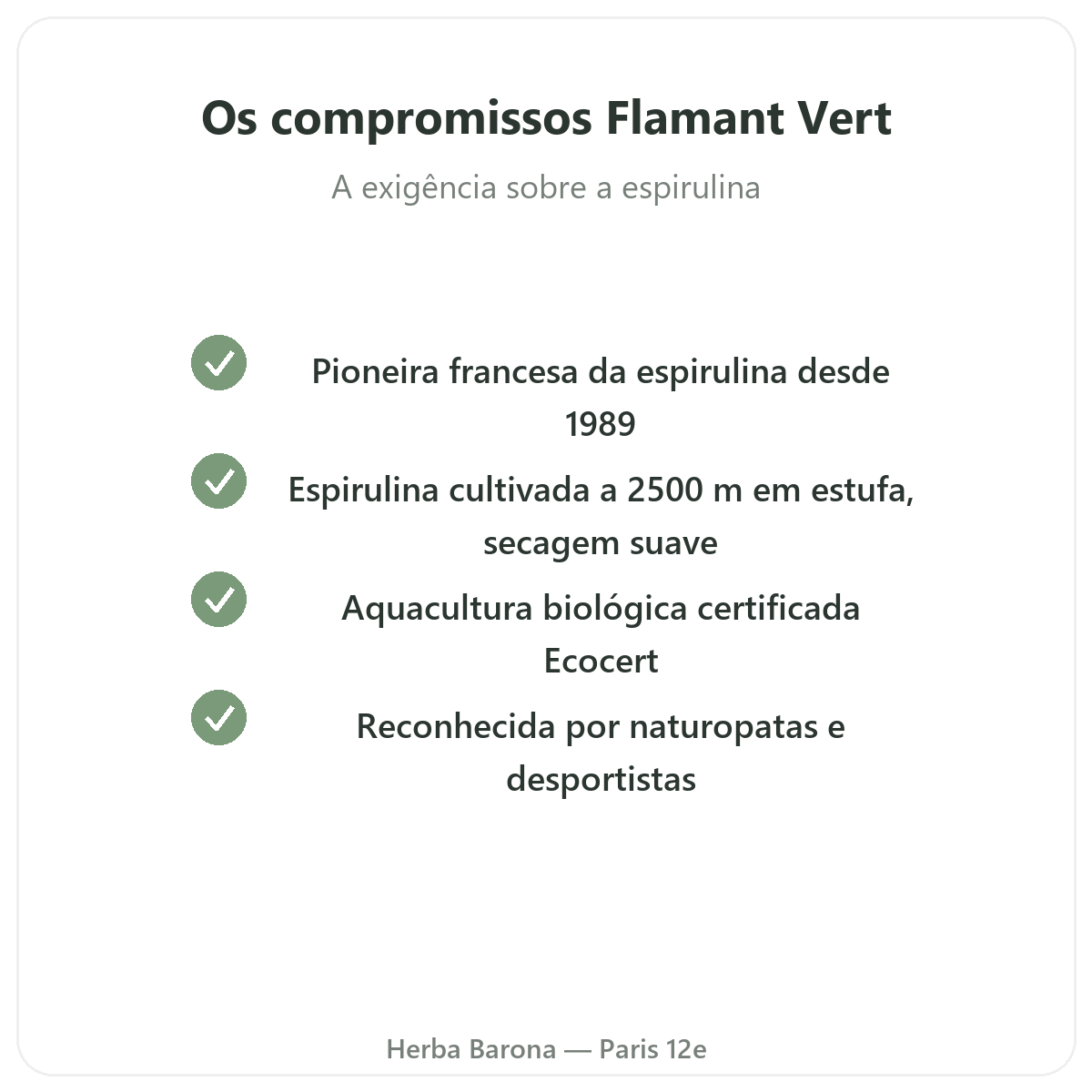 Flamant Vert Paris - compromissos de qualidade na Herba Barona Paris 12e