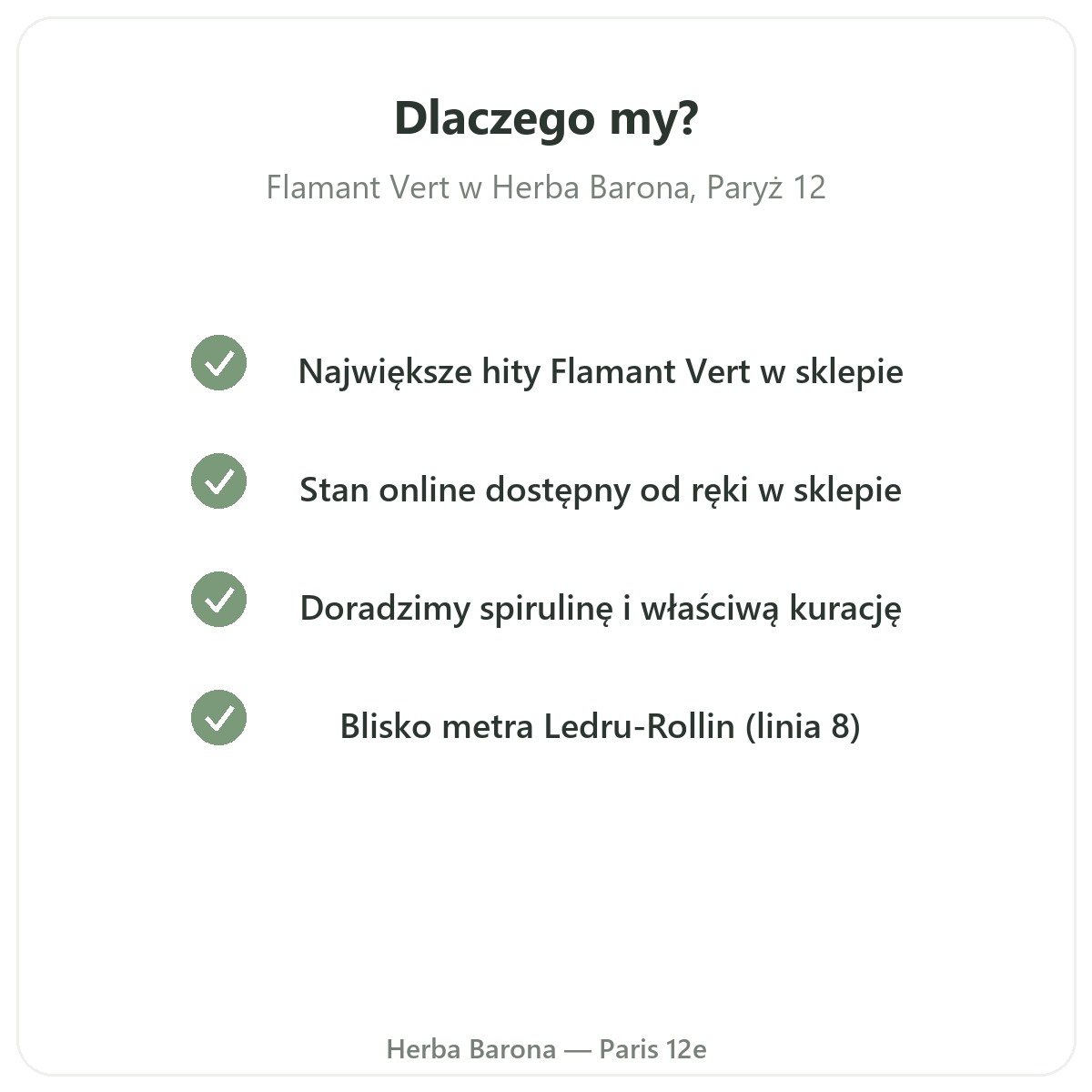 Dlaczego warto kupić Flamant Vert w Paryżu w Herba Barona Paryż 12