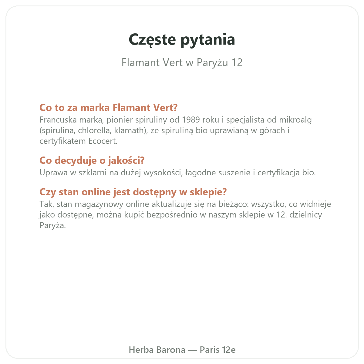 Najczęściej zadawane pytania - Flamant Vert w Paryżu - Herba Barona Paryż 12