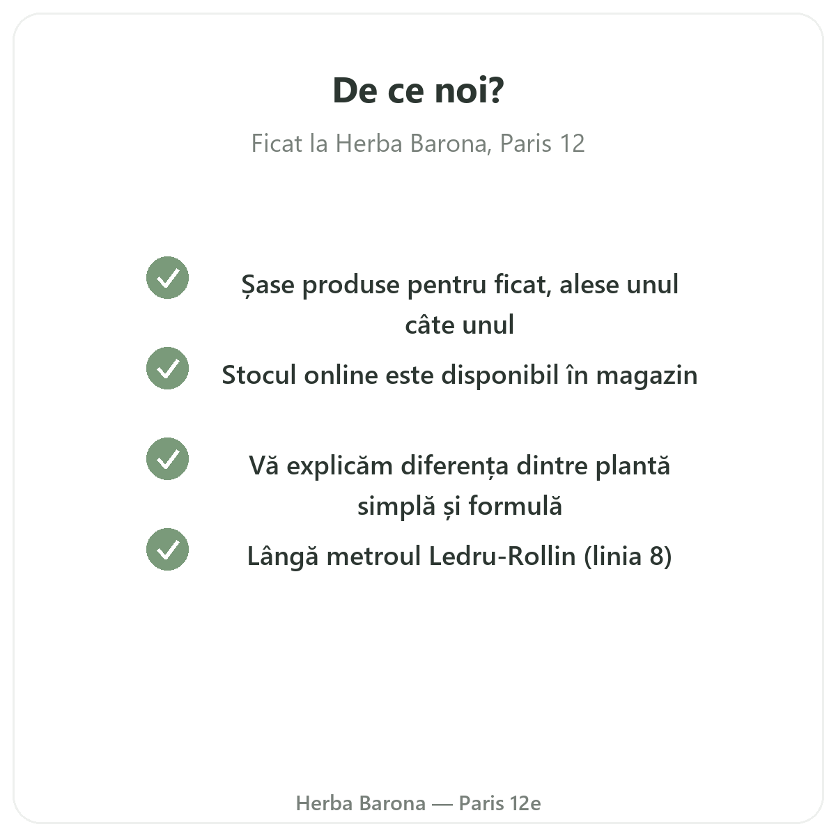 De ce să cumpărați suplimente pentru ficat la Paris de la Herba Barona Paris, arondismentul 12