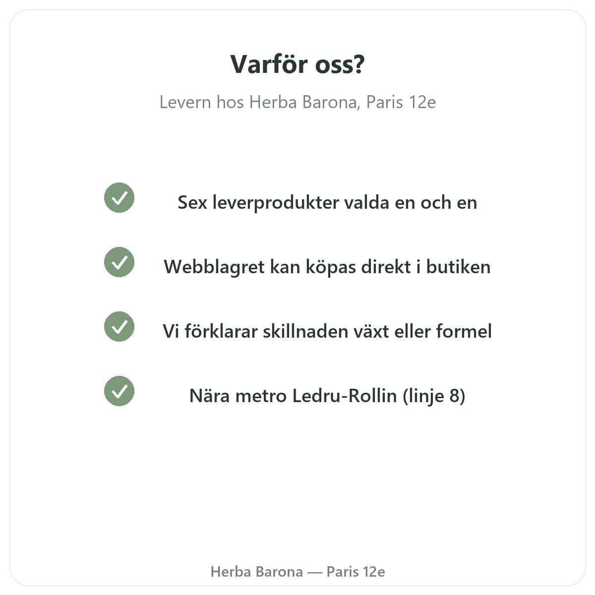 Varför köpa levertillskott i Paris hos Herba Barona Paris 12e