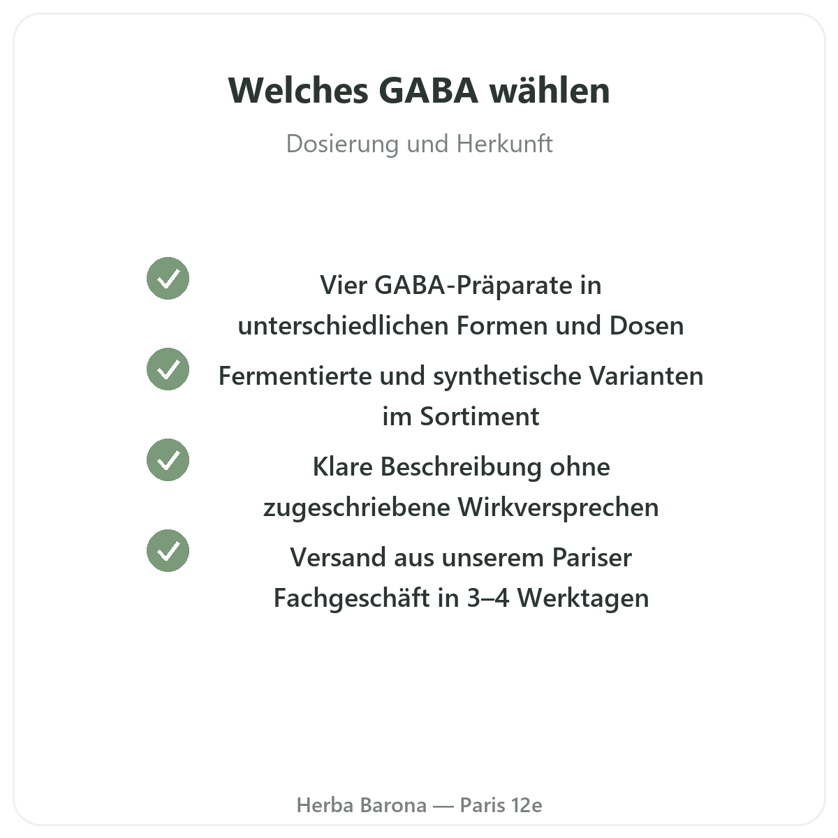 GABA Paris - Qualitätsversprechen bei Herba Barona Paris 12e