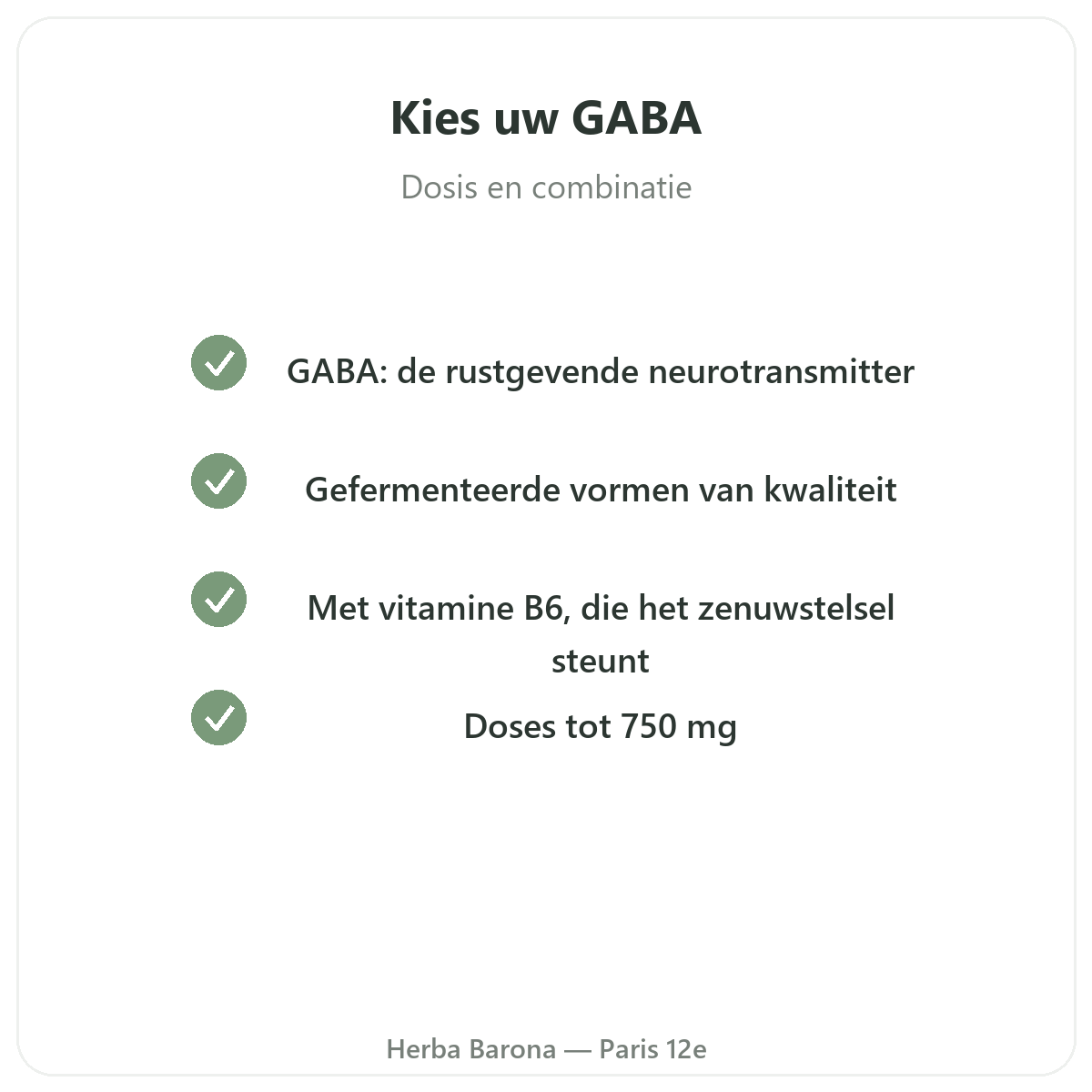 GABA Paris Paris - engagements qualite chez Herba Barona Paris 12e