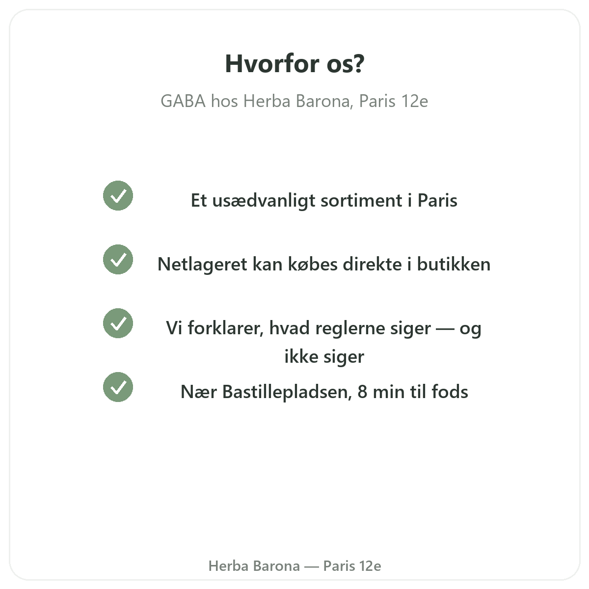Hvorfor købe GABA i Paris hos Herba Barona Paris 12