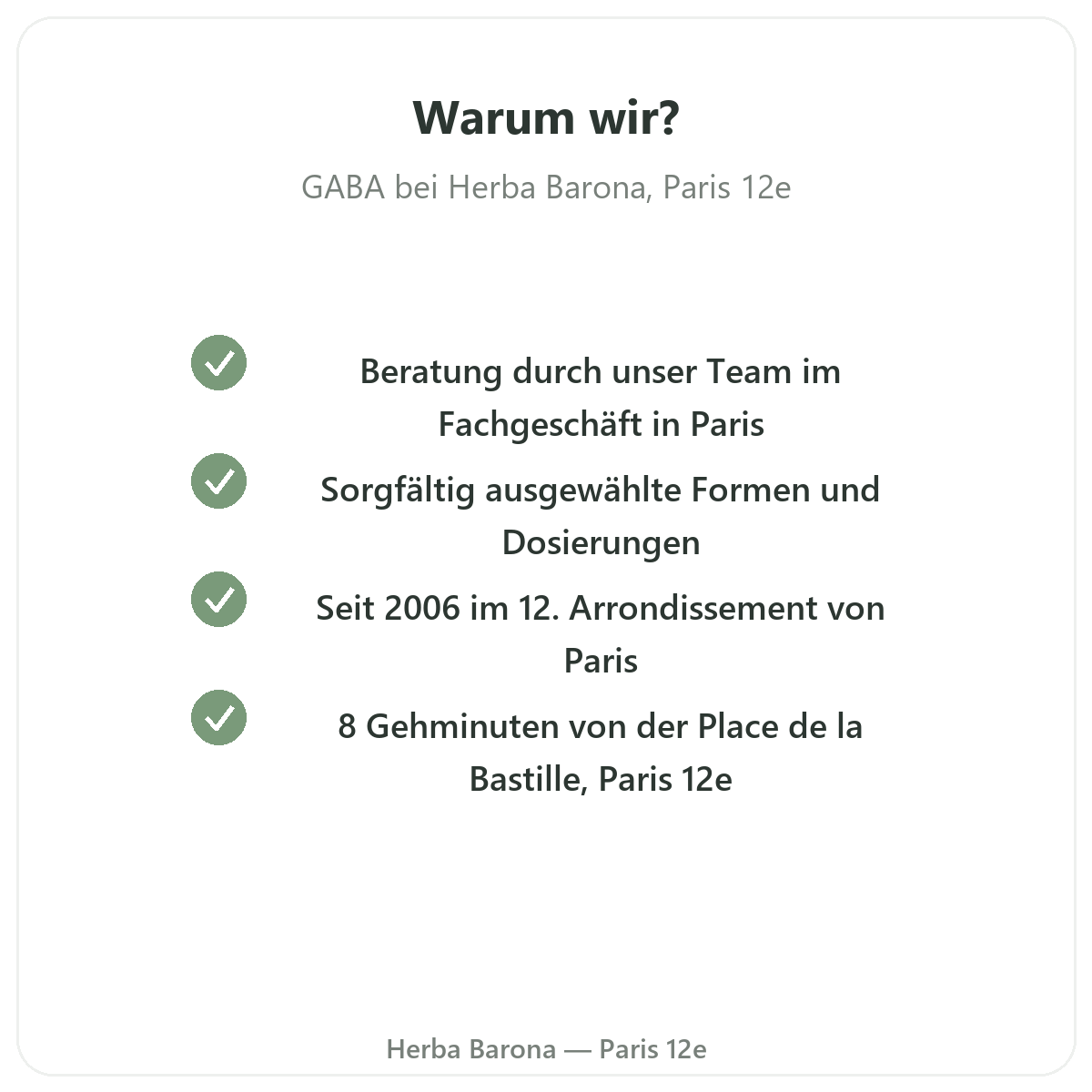 Warum GABA in Paris bei Herba Barona kaufen Paris 12e