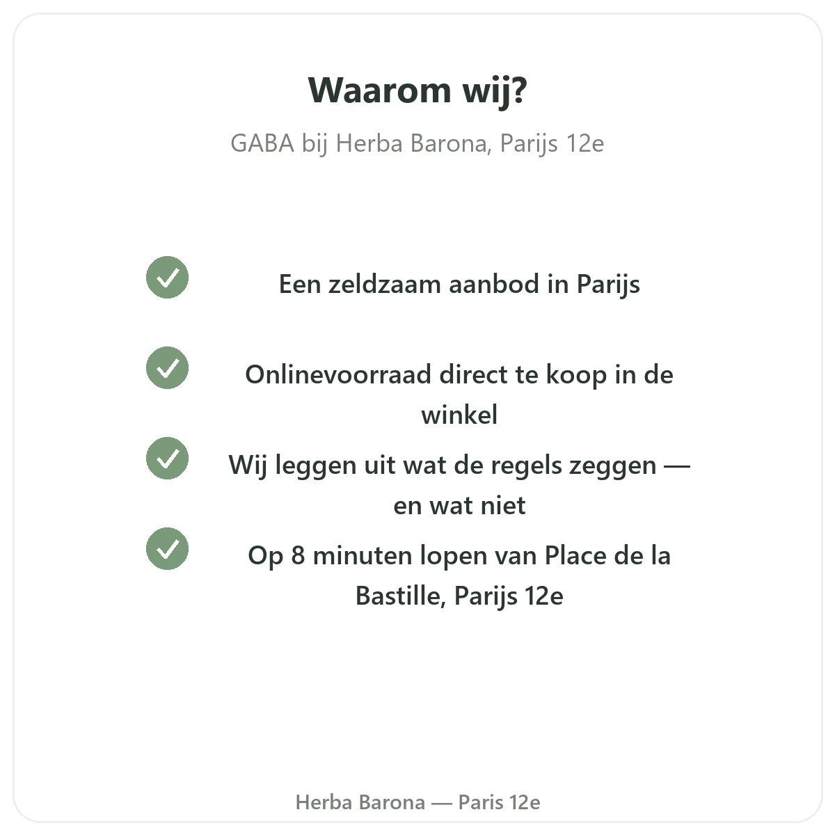 Pourquoi acheter GABA Paris a Paris chez Herba Barona Paris 12e