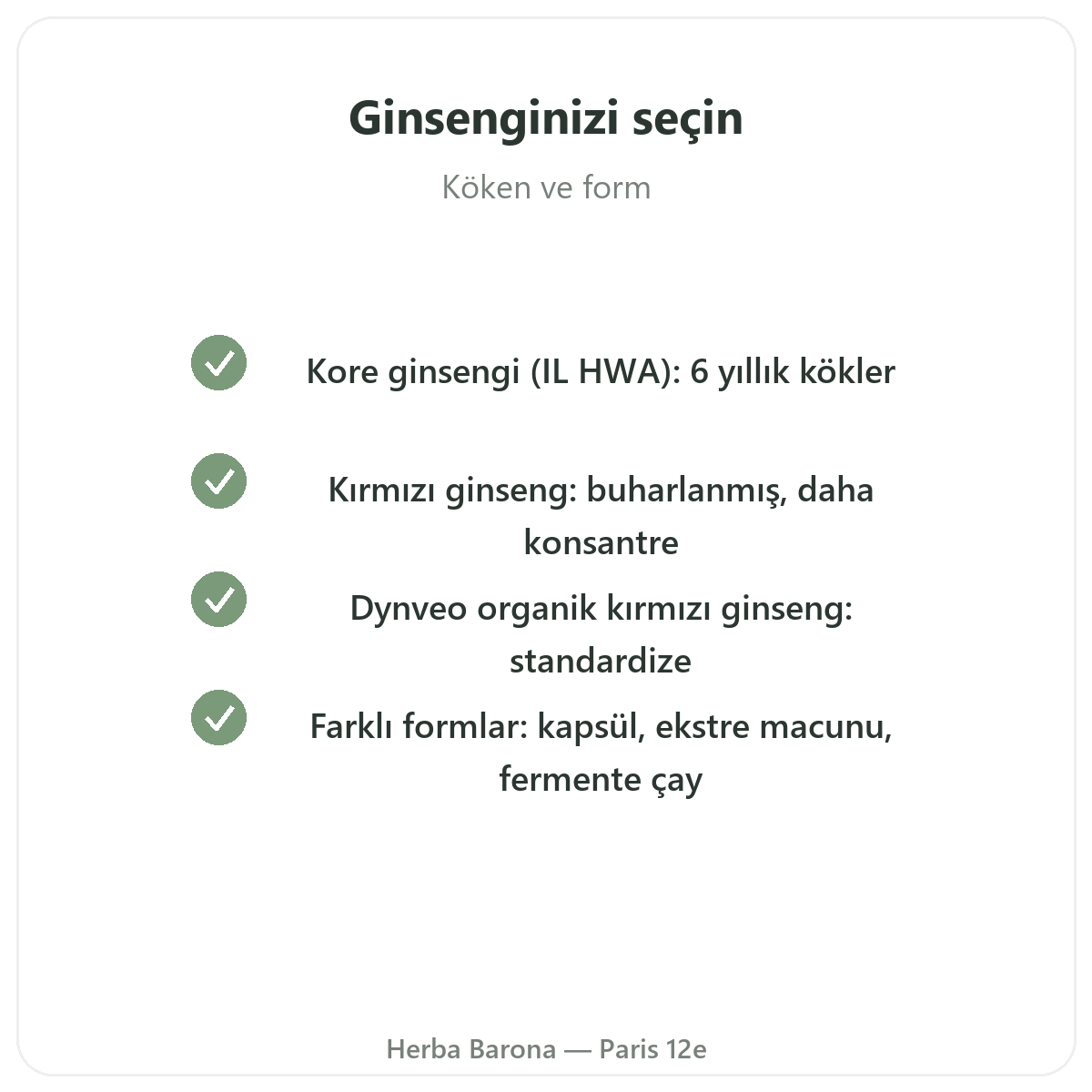 Paris’te kırmızı Kore ginsengi - Herba Barona Paris 12. bölge’de kalite taahhütleri