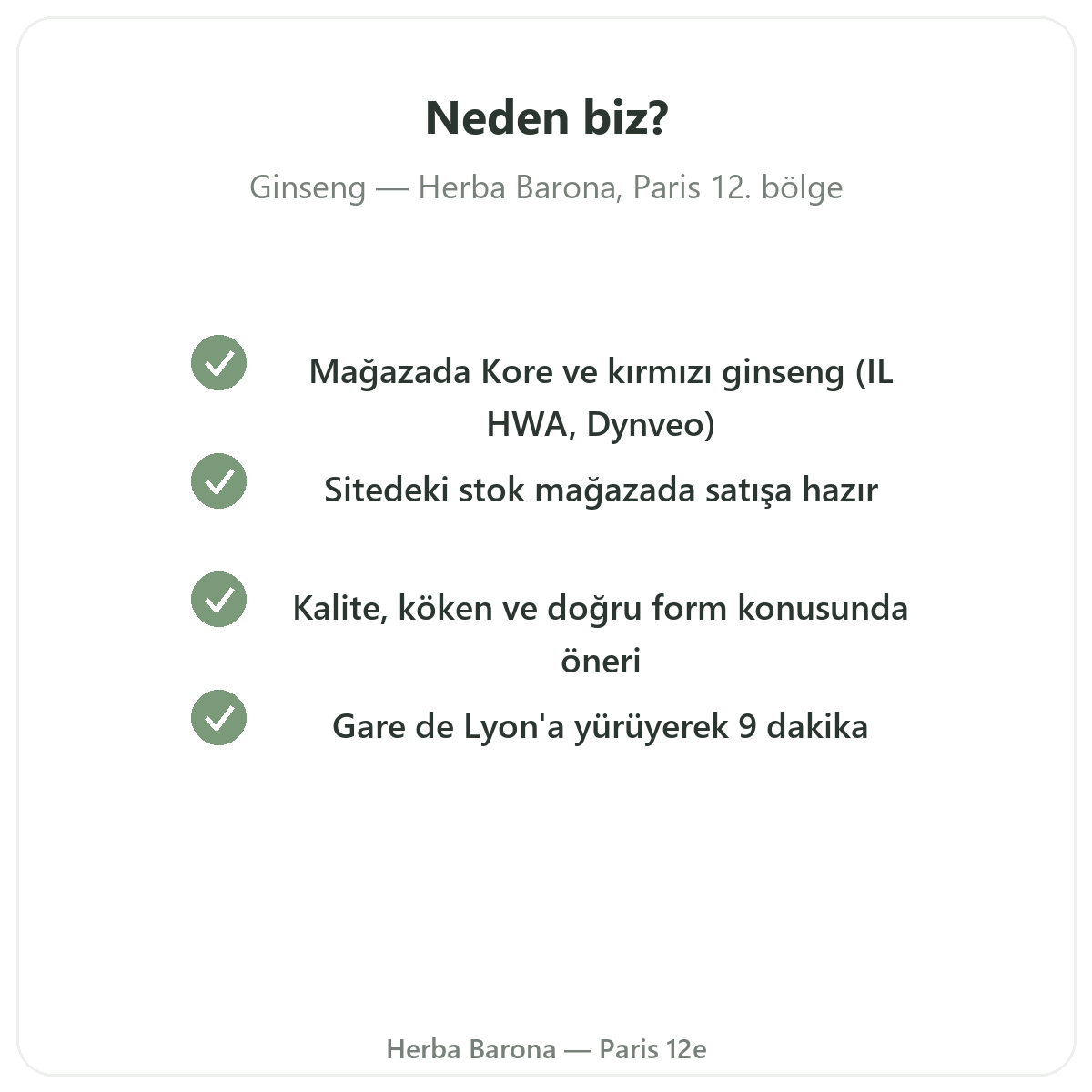 Paris’te Herba Barona Paris 12. bölge’den neden kırmızı Kore ginsengi almalısınız
