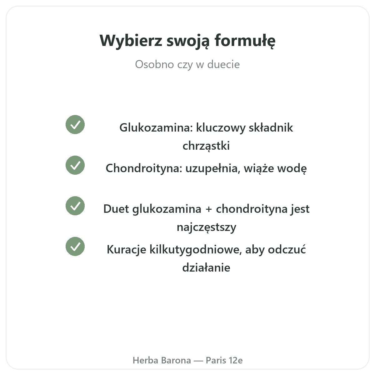 Glukozamina i chondroityna - zobowiązania jakościowe Herba Barona