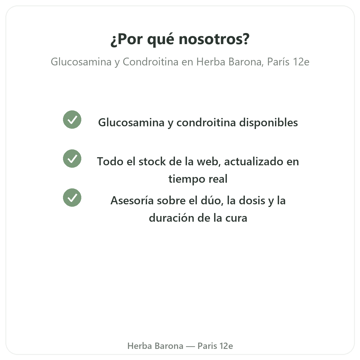 Por qué comprar glucosamina condroitina en París en Herba Barona París 12e