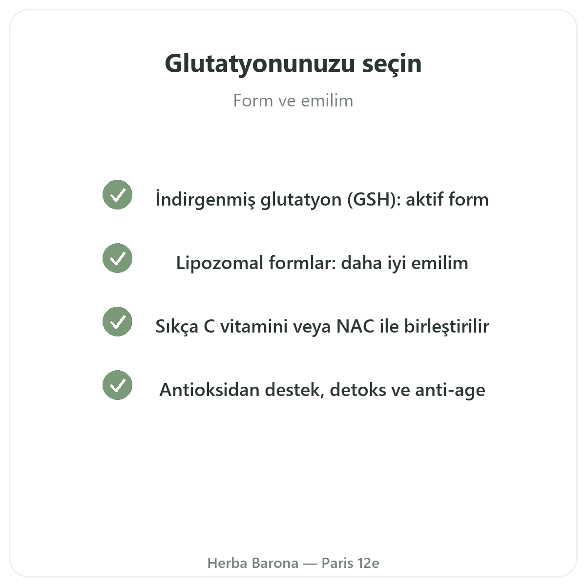 Paris’te glutatyon - Herba Barona Paris 12. bölge’de kalite taahhütleri
